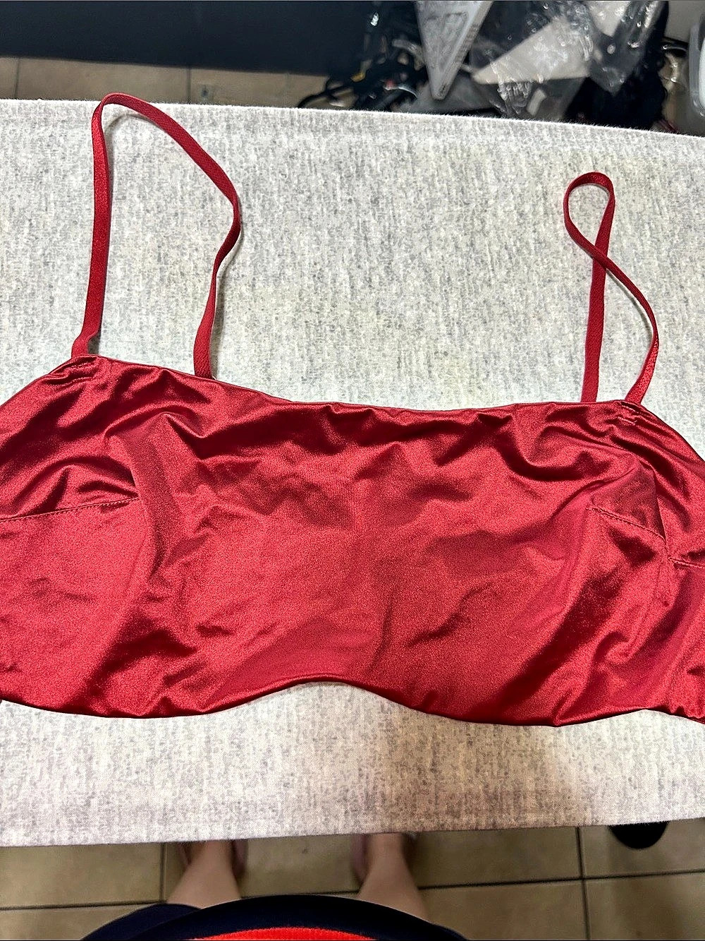 auden Red Strappy Bra Top Size XL NWT